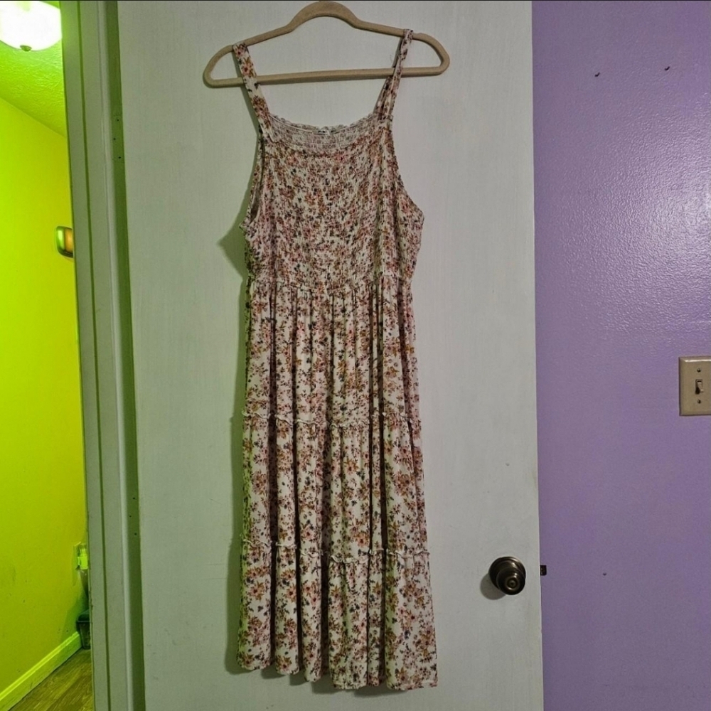 Floral Tank Top Midi Dress